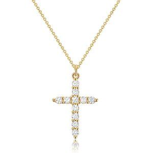 Perfect Gift Women Crown B CZ Cross Necklace Gold Silver Plated Faith Jewelry